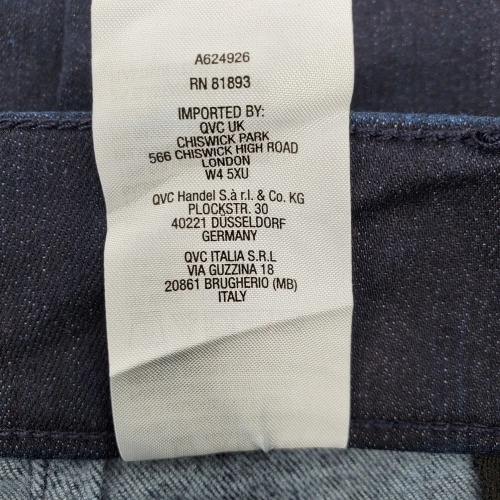 Denim &‎ Co Adaptive Jeans Womens 10 Pull On Straight Leg Dark Wash Crop Denim